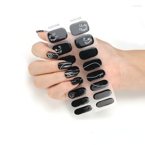 Nagelklistermärken 16fingers gel wraps fingertip full halv härdade naglar polska konst manikyr diy japanska koreanska