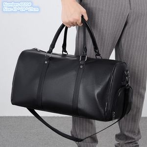 Männer Umhängetaschen 2 Farben einfache Joker einfarbig Mode Handtasche weiche leichte Leder Reisetasche Nass- und Trockentrennung Freizeit Fitness Handtaschen 6020#