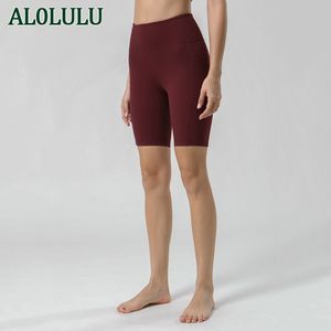 AL0LULU Summer Women's Five-point Yoga Pants Tight-fitting Sports Pants Fitness Cycling Running Shaping Shorts High Waist Hip 2119