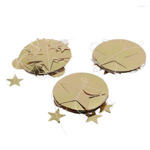 Party Decoration 3 PCS Gold Twinkle Little Star Garlands Kit Metallic Glitter Magross Big Paper Circle Garland Bunting Banner