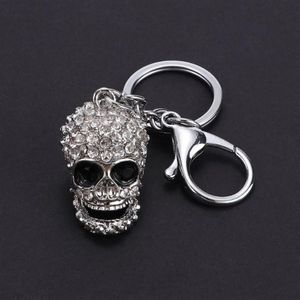 Keychains European And American Style Skull KeyChain Big Crystal Purse Bag Ornament Car Key Accessories Men Women Fashion Pendant2848