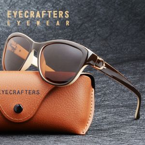 2021 Luxury Brand Designer Cat Eye Polariserade solglasögon Kvinnor Lady Elegant Sun Glasses Kvinna Kör Eginewear Oculos de Sol