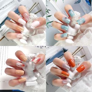 Adesivi per unghie Toppa in gel semi-indurito Cursori adesivi con fiori di tulipano rosa Chiodi coreani completamente impermeabili a lunga durata per le donne