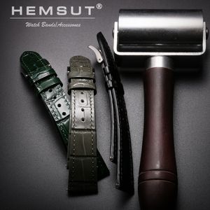 Klockarmband HEMSUT Högkvalitativt äkta läderband Handgjorda nötskinnsremmar för män 18MM 20MM 21MM 22MM 230712