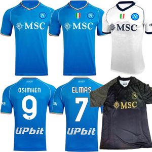 23 24 24 Napoli Soccer Jerseys Maglia Neapol 2023 2024 Zieliinski Anguissa Olivera Kvaratskhelia Men Kids Football Shirt Osimhen Lozano Ssc Maillots de Foot