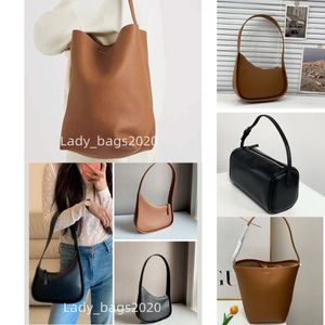 The Row Bucket Bag Axillary Totes Large Capacity Handbag Smooth Leather Luxury Women Designer Bags Flat Shoulder Strap Closure Clutch Tote Minimalist Purse