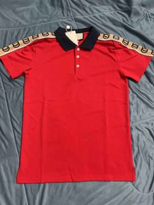 2023 Designer Stripe Polo Shirt T Shirts Snake Polos Bee Floral Mens High Street Fashion Horse Polo Luxury Black and White Red T-shirtshort Hylsa Lapel M-3XL