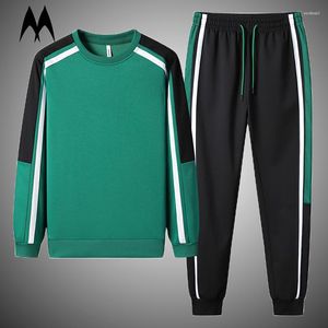 Agasalhos masculinos Conjuntos de 2 peças de agasalhos masculinos para roupas esportivas casuais Streetwear Moletom com decote em O Conjunto de calças Moda masculina