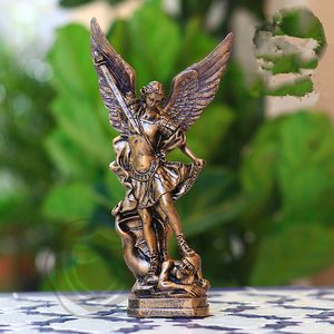 Dekorativa föremål Figurer Archangel St. Michael Statue Michael Archangel of Heaven, besegra Lucifer Lucifer Statue Archangel Michael Tramples Satan 230712