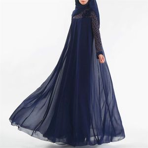 Moda abito musulmano Abaya Abbigliamento islamico per le donne Malaysia Jilbab Djellaba Robe Musulmane Turkish Baju Kimono Kaftan Tunica242G