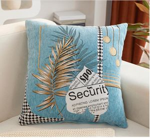 2023 Luxury Green Pillow Case Sofa Decorative Ins Style Cushion Er Tropical Plant Leaf Pillowcase Polyester 45X45 Throw Home Decor Pillower