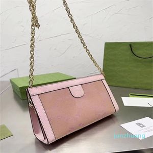 Designer -chain väska axelväska kvinnor shopping väskor mapp handväska stora tryckta fickmode fodral retro purses 4Kolors