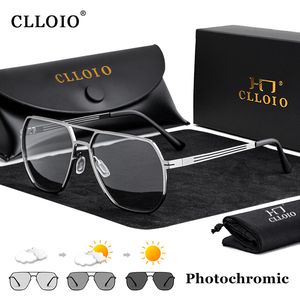 CLLOIO Moda Óculos De Sol Fotocromáticos De Alta Qualidade Masculino Feminino Óculos De Sol Polarizado Camaleão Antirreflexo Condução Oculos de sol