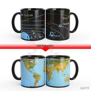 Tassen Solar System Becher Heiße Reaktion Kaffeetasse 330 ml Kreative Farbwechsel Keramik Magie Tee Milch Kaffeetasse Lustiges Geschenk an Freunde R230713