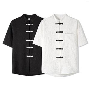 T-shirts för män Mode vår och sommar Casual Kortärmad Vintage Tang Kläder Tallrik Blus Top Långärmad Herr