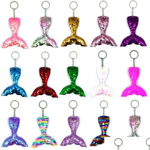 Keychains Lanyards Mermaid Keychain Gifts Bracelet Ornaments Theme Birthday Party Decoration Girl Baby Shower Favors Kids Toys Dro Dhxv9