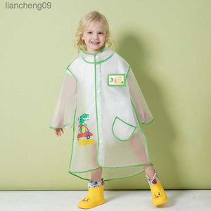 어린이 비옷 만화 귀여운 빗물 가정 용품 어린이 방수 판초 투명한 레인 슈트 EVA L230620