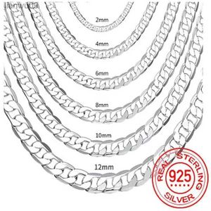 925 Srebrny włoski kubański łańcuch łańcuchowe dla mężczyzn dla mężczyzn kobiety Solidny srebrny łańcuch Figaro Naszyjnik L230704
