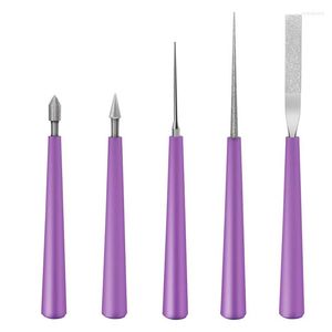 Smyckespåsar 5st pärla reamer set diamant tippade pärlhål förstorare verktyg för glasplast metall träpärlor