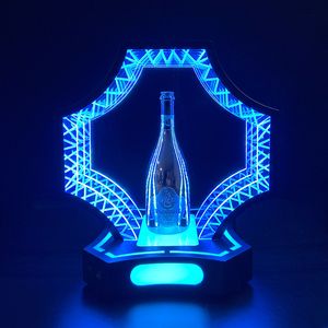 Polygon LED Bottle Presenter LED Nightclub Vip Champagne Wine Bottle Glorifier Display Wine Bottle Stand Rack For Party Decor