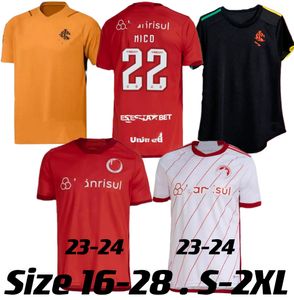 2023 2024 SC Internacional Futbol Formaları Hayranları Brezilya Spor Adamı Kit 22 23 24 Camisa Guerrero T.Galhardo Ekim Maskulino Feminino Futbol Gömlekleri Boyut 16-28 S-XXL