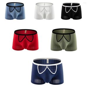 Mutande Mutandine da uomo Maglia aperta sul davanti Biancheria intima Slip Nylon freddo per uomo Trunks Nulge Pouch Boxer Slip2023