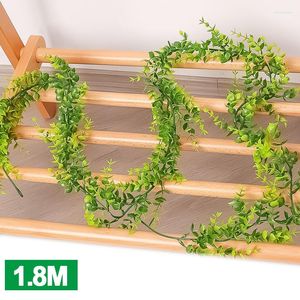 Fiori decorativi 1,8 m Piante artificiali Simulato Foglia verde Rampicante Edera Striscia Pseudo Vite Accessori per la decorazione della casa