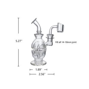 Waxmaid 5.27inch Pisces Mini Clear Beaker hookah Glass bowl water pipe with glass bong high-quality borosilicate glass US warehouse retail order free shipping