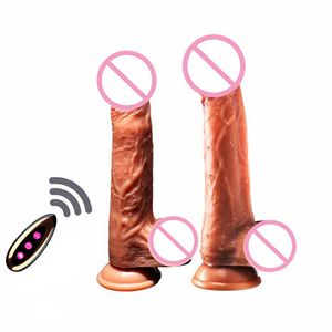 Big Dildo Vibrator Rechargeable Penis Artificial Telescopic Swing Heating Remote Control Vibrators For Women Silicone Dildos