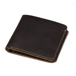 Card Holders Business Bifold Wallet Men's Genuine Leather Credit ID Holder Case Purse Gift 066F