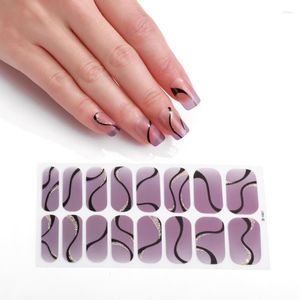 Adesivos para unhas 16 tiras Decoração de arte francesa Autoadesivo Dourado Prata Envoltório Feminino DIY Suprimentos de gel para salão de beleza