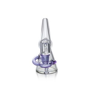 Waxmaid 5.12inches Purifier Mini clear blue water pipe unique diffused percolator with 3 holes hookah glass bongs for Oil Rigs US warehouse retail order free shipping