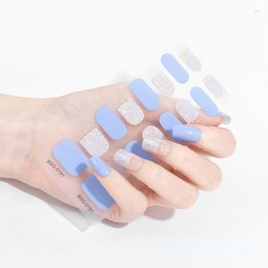 Nagelaufkleber, einfarbige Streifen, halbgehärteter Gel-Nagellack, wasserdicht, langlebig, selbstklebende Wraps, DIY-Nagelprodukte