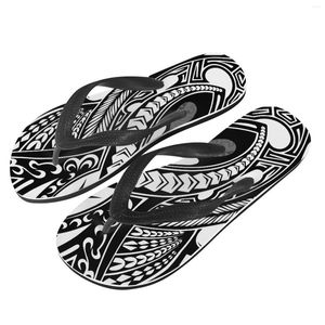 Tofflor Polynesian Tribal Tongan Totem Tatuering Tonga Prints Sommar Kvinnor Casual Slitstarka Flip Flops Strandsandaler Kvinnlig Wedge