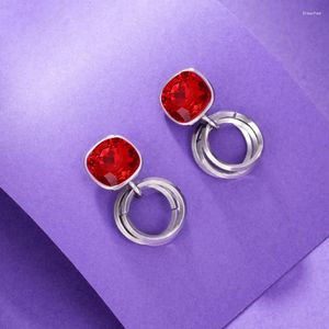 Серьги для гриппа 11.11 Продажа квадратных шпильки, сделанные с австрийским хрусталем для свадебной свадебной вечеринки для девочек -ювелирных аксессуаров Bijoux подарок