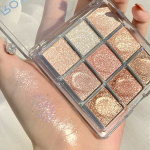 Eye Shadow 9 färg Super Nude och Matt ögonskugga Palette Shine Long Lasting Vattentät Palett Shiny Pigment makeup 230712