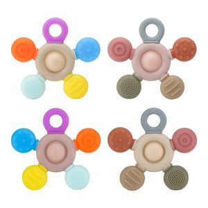 Mordedor de leme de silicone com bolha texturizada para dentição de bebê, alívio da dor, brinquedos para mastigar, mordedor sem BPA, brinquedo sensorial para inquietação