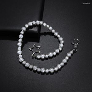 Hänghalsband Delikat modeimitation pärla lysande pärlor stjärna halsband för kvinnor charm unika fest smycken tillbehör gåva