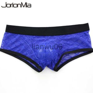 Mutande Vendita calda Intimo Uomo Cueca Boxer Mens Mesh Trasparente Mutandine sexy Uomo solido Underpant Marca Gay Boxer HT022 J230713