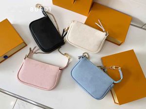 Designer Bag Ladies Mini Pochette Accessoires Handpaket Full läder präglad silkeskedjekedja Mahjong Bag M80501
