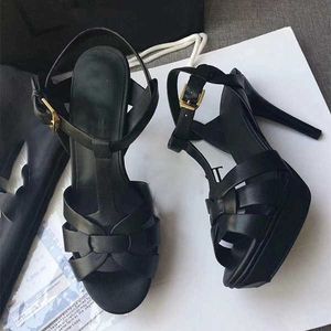 Дизайнерские сандалии маленький аромат Pure Gold Luxury Designer Sandals Platform T-Strap High Heels Sandal Lady Shoes Shoes 10 см с коробкой US4-11 № 23 Aisshoes