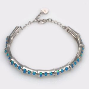 Regalo dei monili dell'annata della signora del braccialetto dell'opale di fuoco blu del modello di bambù dei braccialetti JLB-058 di fascino