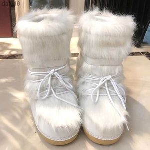 Brand Fashion Women Boot2022 Winter European American Fashion Space Boot Wool Bread Footwear Snow Boot Plush Thermal Women Shoe L230704