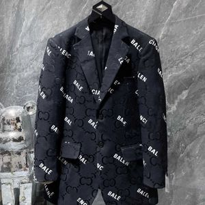 Designer masculino blazers jaquetas os solto ajuste jaqueta carta impressão único breasted ternos casacos negócios