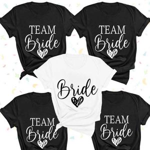 Women's T-Shirt Engagement Wedding Shower Short Sleeve Bride Team Single Party T-shirt G220612