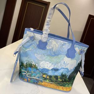 Luxury Bags Oil Painting Wheat Field Messenger Bag Letters Women Travel Bags Brand Outdoors Bags Crossbody Luxury Ladies Totes Purses Handbags Boston Bags Backpack