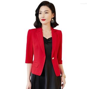 Abiti da donna 2023 Abito da giacca monopetto primaverile Coreano Elegante casual Blazer a tre quarti Cappotto o abiti longuette a tinta unita floreale