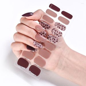 Adesivos para unhas Arrival Gel Wraps para pontas dos dedos UV Potherapy Semi-cozidos Suprimentos de arte de leopardo Semi-curados