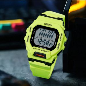 Novo OHSEN Green Hombre Masculino Relógios Digitais 5ATM Dive Man Masculino Esportes Relógios de Pulso Relógios de Mão Reloj Masculino