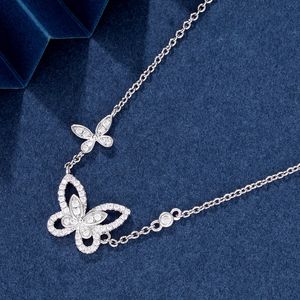 S Sterling Sier Seiko Graff Phantom Butterfly Necklacfull Diamond Hollow Simple Temperament Light High Version Clavicle Chain gifts